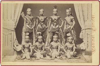 (JAVA) A scarce suite of 8 photographs portraying traditional Indonesian dancers, purportedly photographed at the Amsterdam Internation
